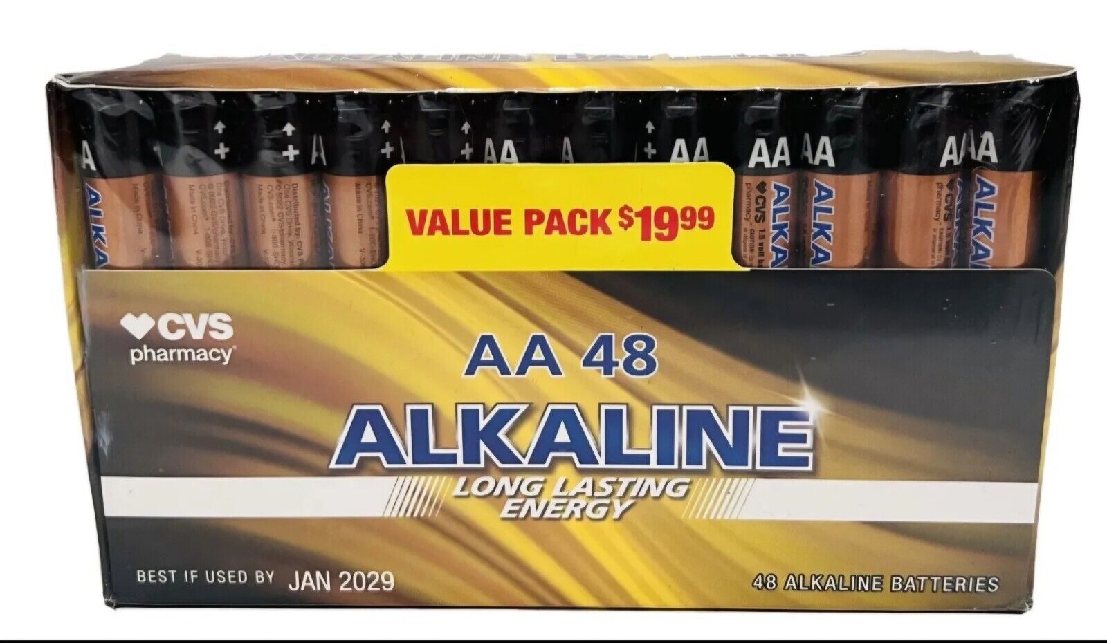 CVS PHARMACY BRAND AA 48 PACK BATTERY BATTERIES - EXPIRES 2029- NEW IN PACKAGE