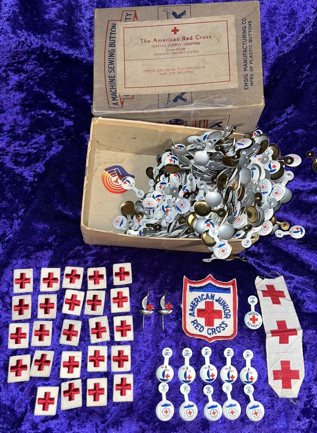 1500+Pins+THE AMERICAN RED CROSS INDIANA, PA Jr. Red Cross Identify Tags&Sticker