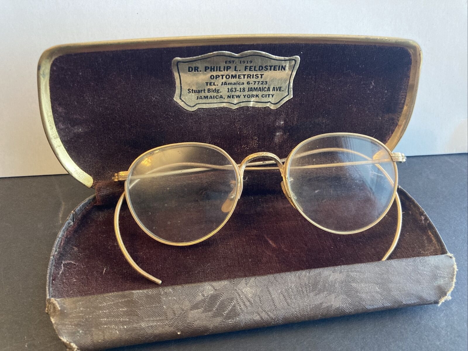 Antique Bausch & Lomb 12k Gold Filled Ful Vue Eye Glasses With Case
