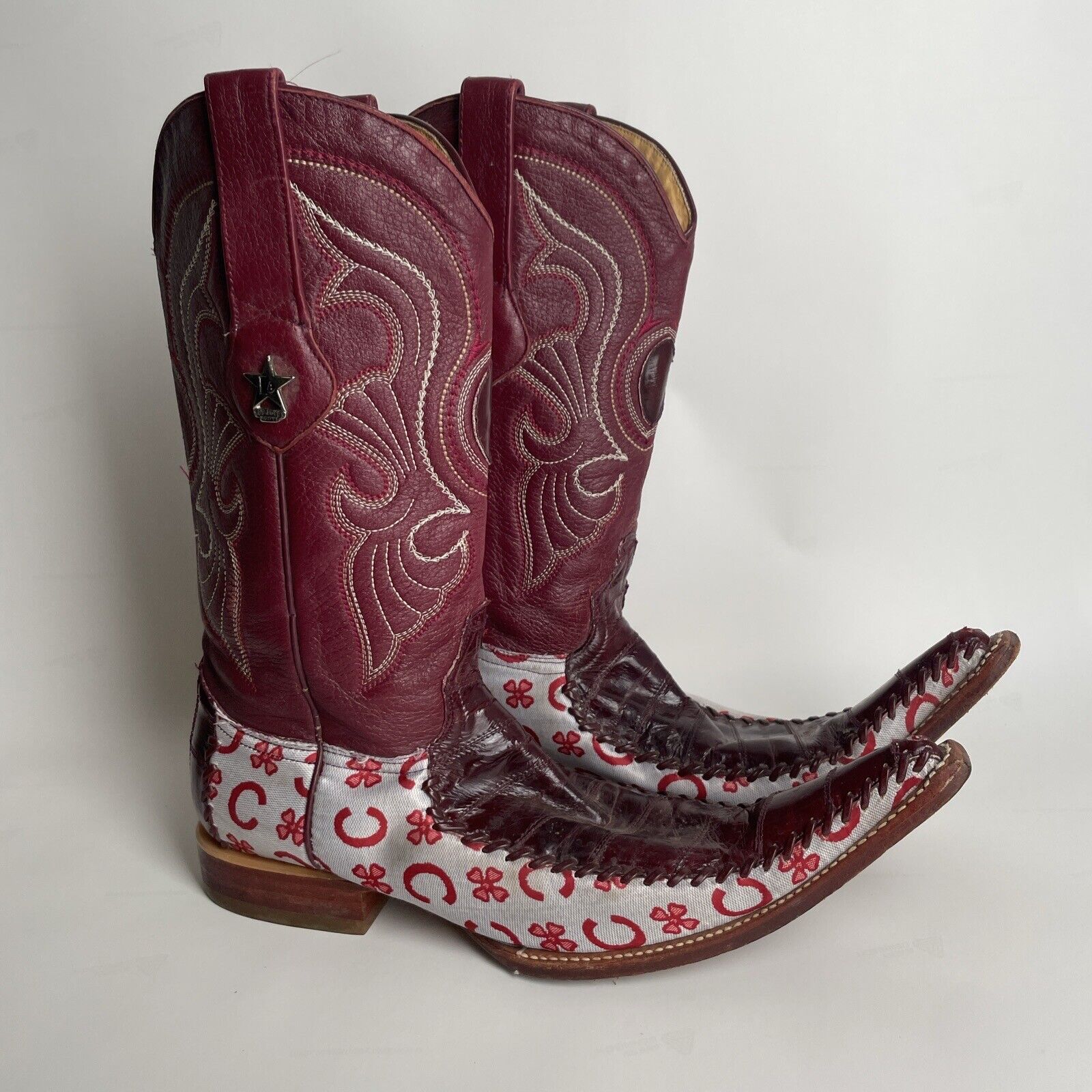 Los Altos Western Genuine Eel Flashy Cowboy Boots Mens SZ 8.5 EE