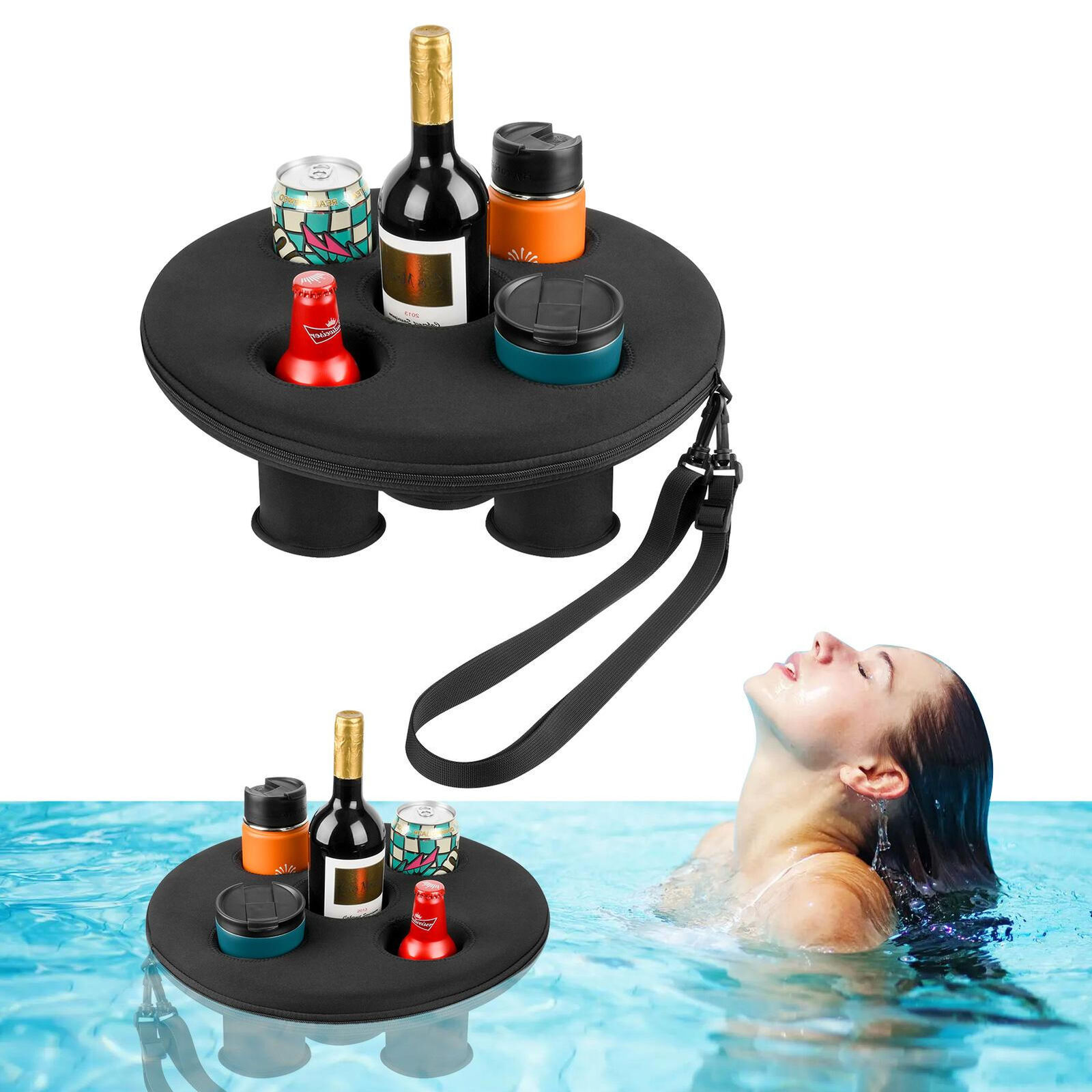 With 5 Holes Floating Drink Holder Float Beer Drinking Cooler Table Summer