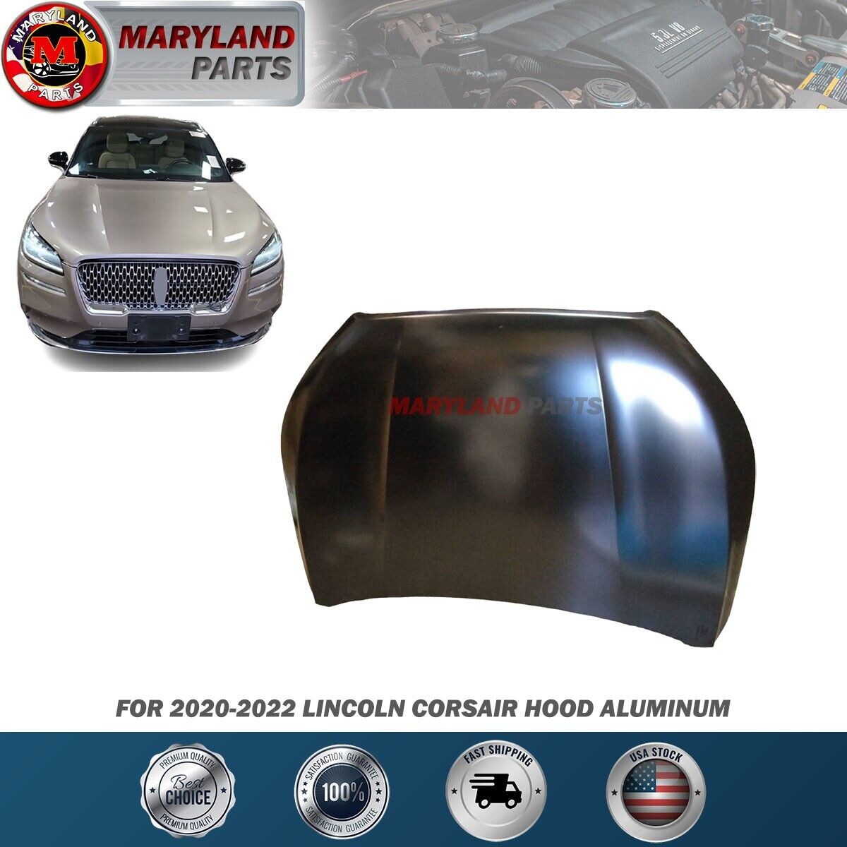 For 2020-2022 Lincoln Corsair Hood Aluminum