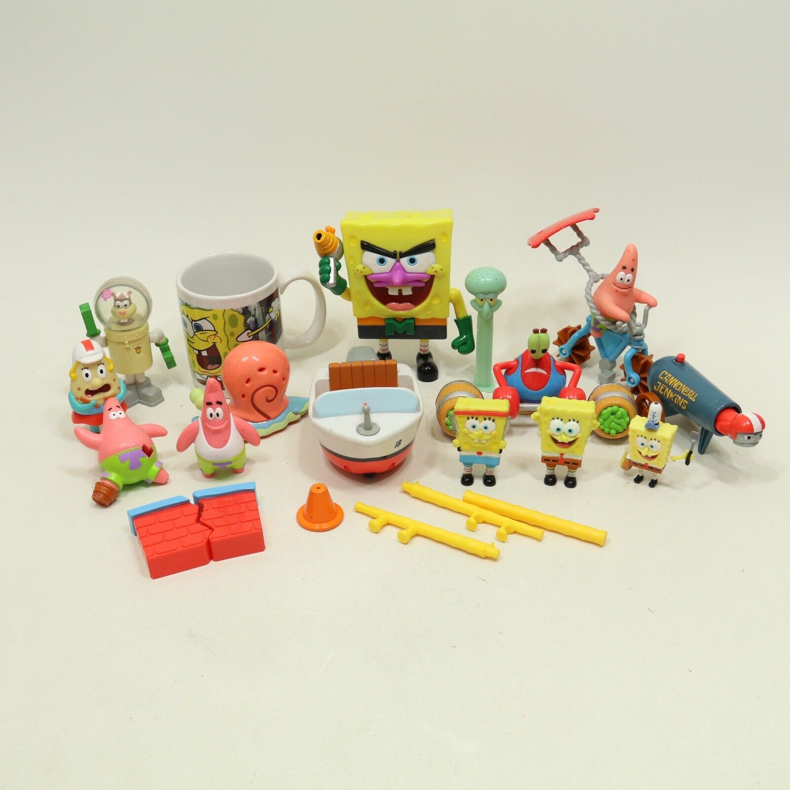 SpongeBob Squarepants 2000\'s Toy Lot of 14 Figures Toys Mattel Burger King Mug