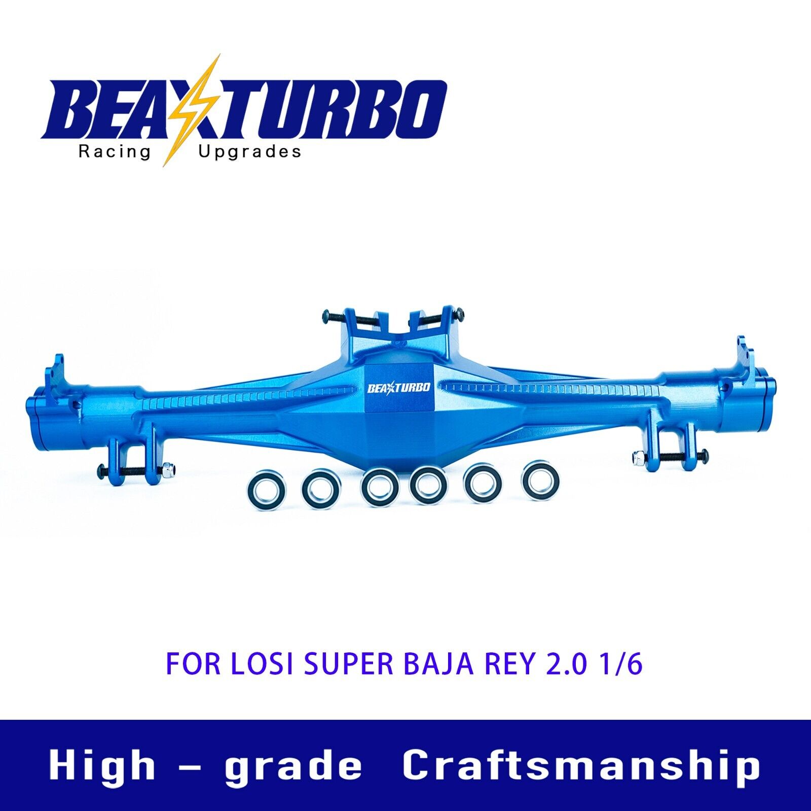 BeaxTurbo CNC 7075#Aluminum Rear Axle housing For Losi Super Baja Rey 2.0 1/6