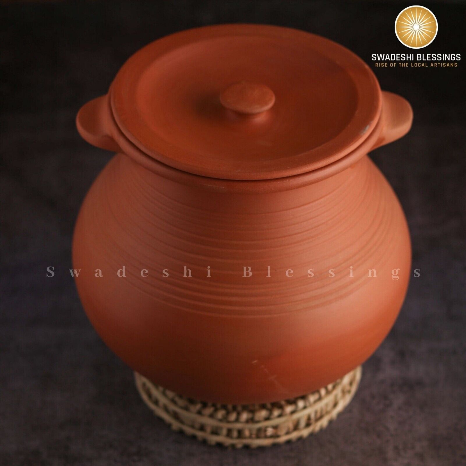 Unglazed Earthen Cookware/ LEAD-FREE Clay Pot For Cooking/ Handi, Biryani Pot 3L
