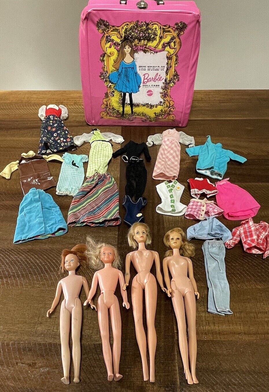 Vintage 1960’s Mattel Barbie Doll Lot Clothes & Case Skipper Twist Turn Francie