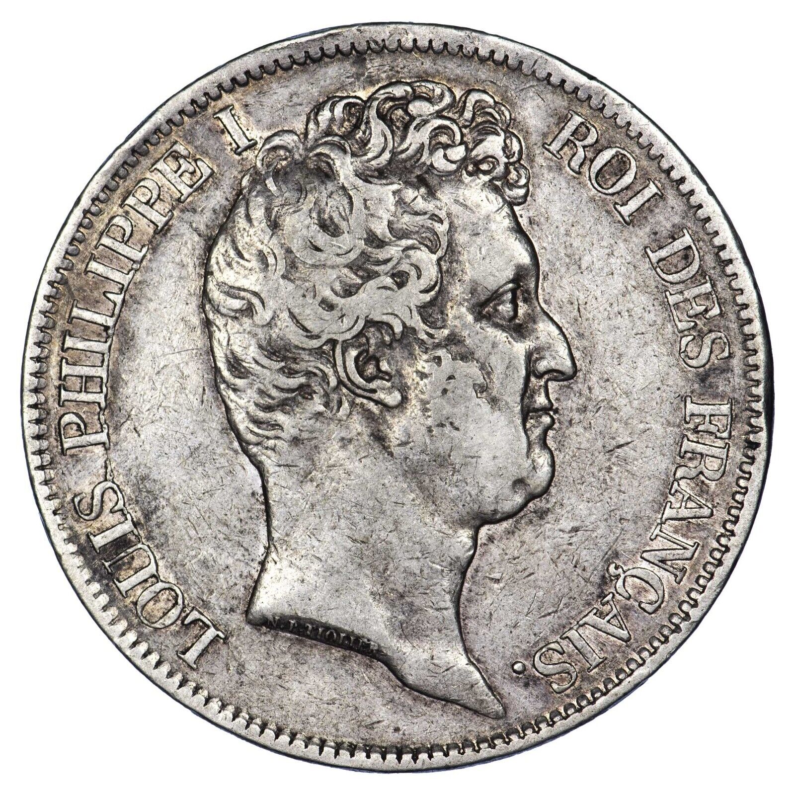 France Louis-Philippe 5 francs 1831 Q Silver Perpignan tête nue Tr.creux Coin