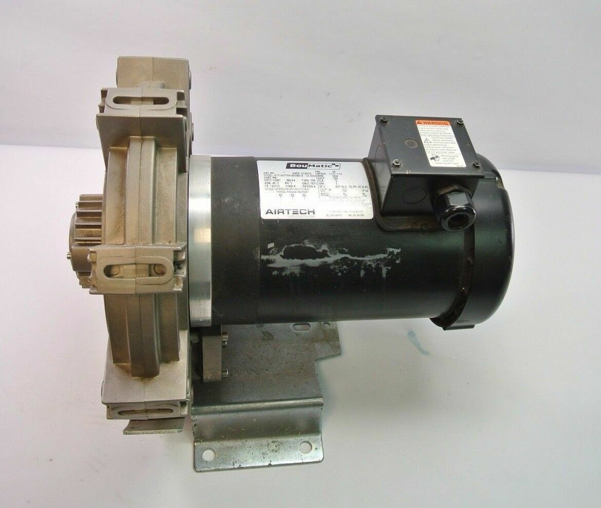 Boumatic Airtech Vacuum Pump w/ 1.5HP Electric Motor, Dairy pump.