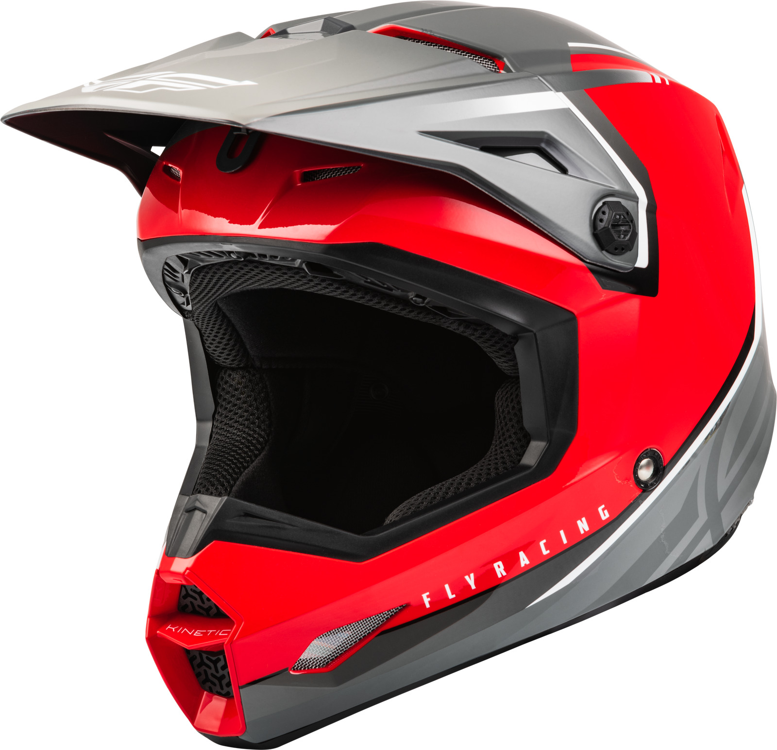 Fly Racing 2023 Adult Kinetic Vision Helmet (Red/Grey, Medium)