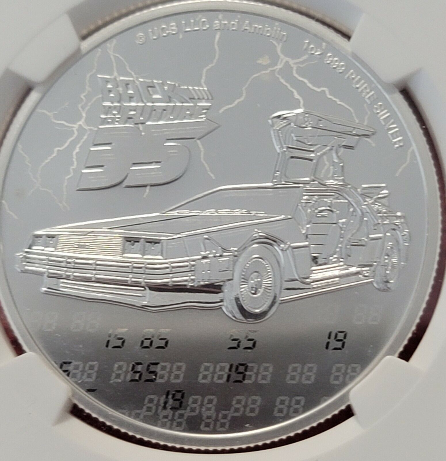 2020 NIUE S$2 BACK TO THE FUTURE, 35TH ANNIVERSARY, NGC MS 69 I 0Z SILVER COIN