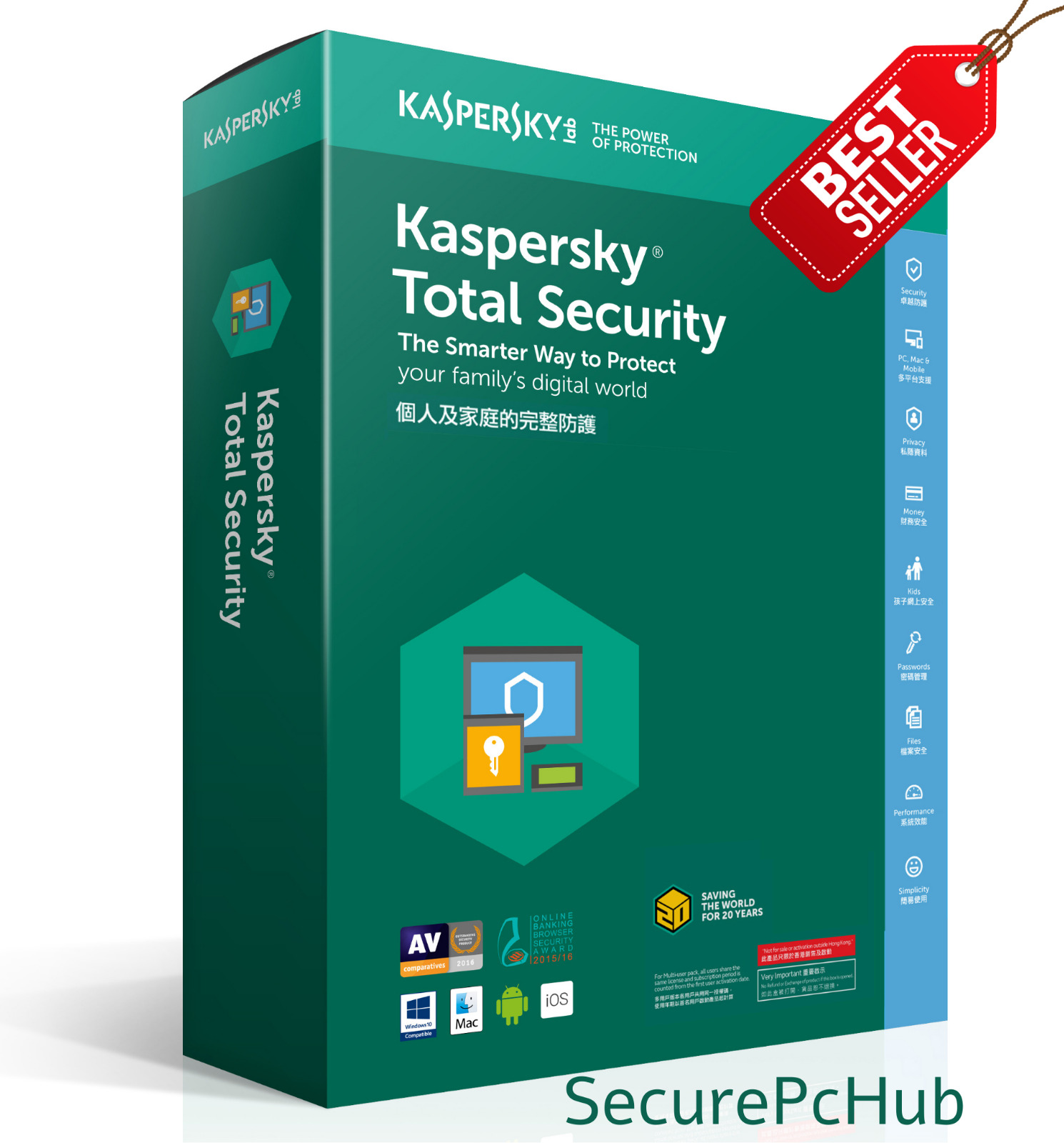 Kaspersky Total Security Global Key 1PC 1Year Protection 2024 Global Windows