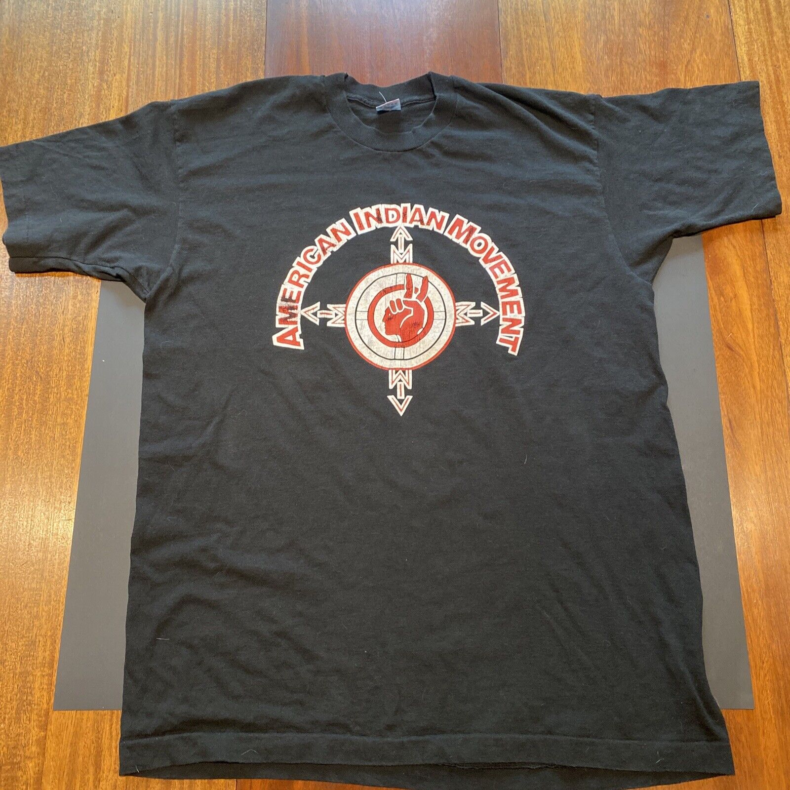 Vintage Rare 90s Free Leonard Peltier AIM T-Shirt XL American Indian Movement