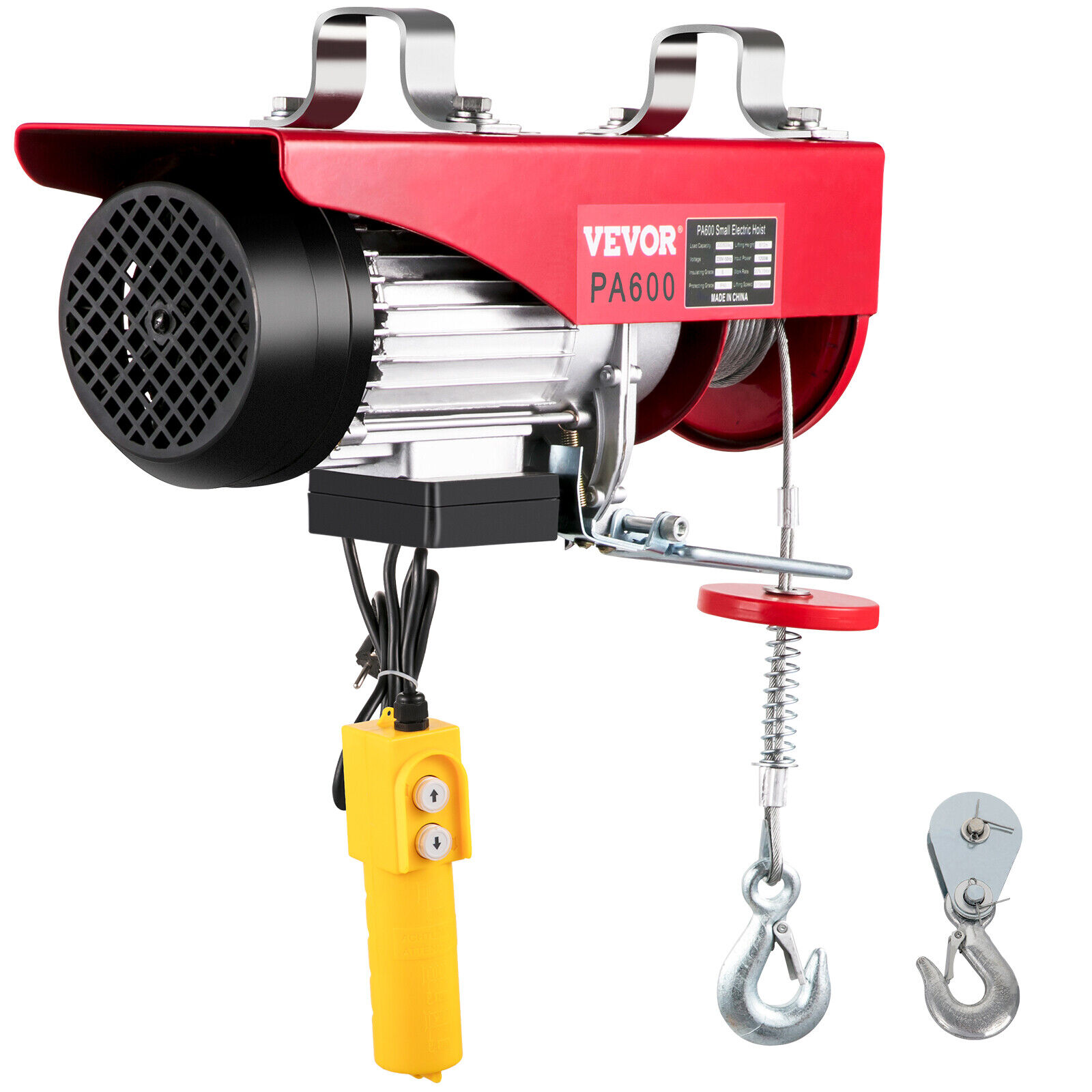 VEVOR 1320LBS Electric Cable Hoist Crane Winch Garage Lift Wired Remote Control