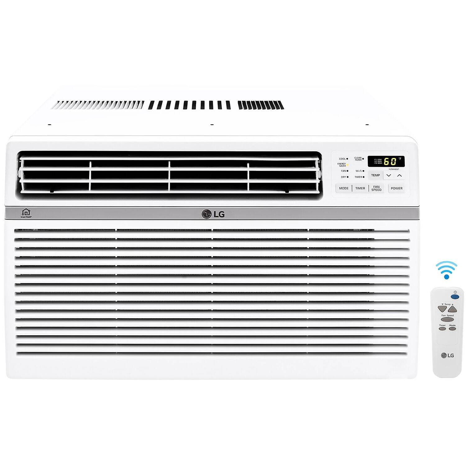 LG Electronics 18 000 BTU Window Smart Air Conditioner with Remote White (
