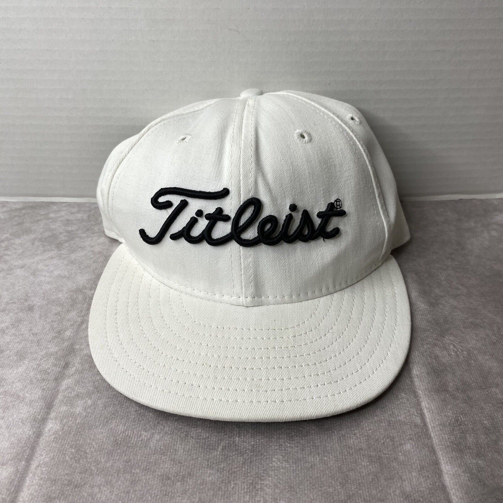Vintage Titleist Footjoy FJ New Era Fitted Hat White Golf 90s Cap Size 6 3/4