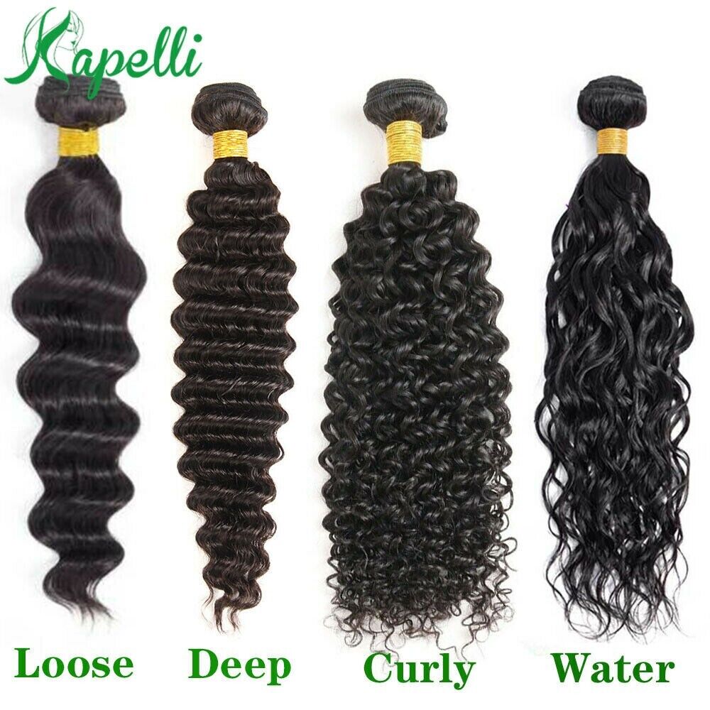 10A Brazilian Virgin Human Hair Loose/Deep/Curly/Water Wave Hair Bundles Black