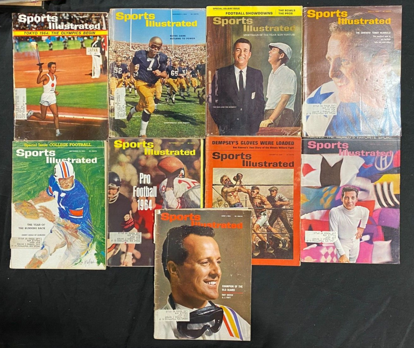 Vintage 1964 Sports Illustrated Magazine *RUN* Set/Lot (9) Magazines 11623B