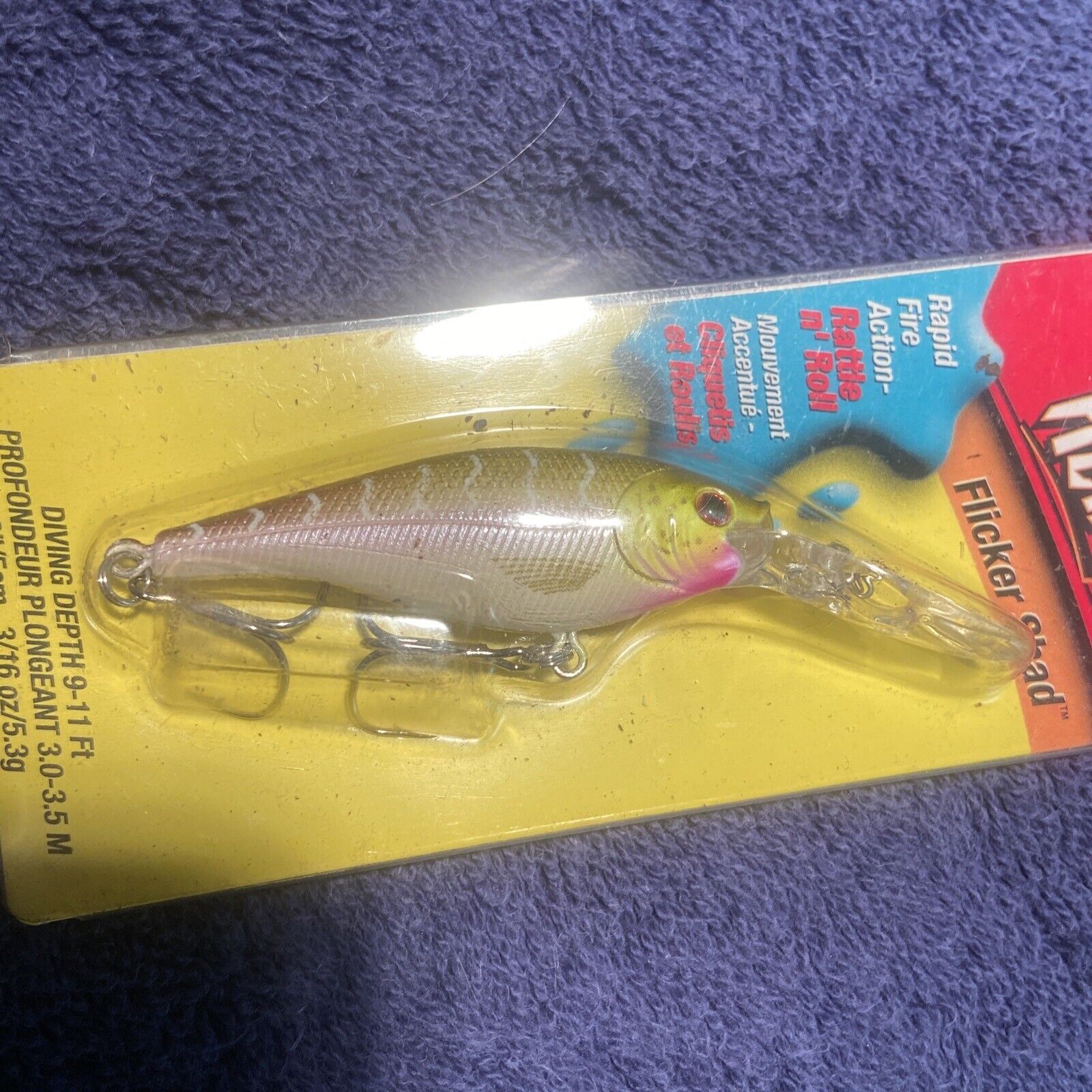 Frenzy Flicker Shad Purple Tiger, New In Pack