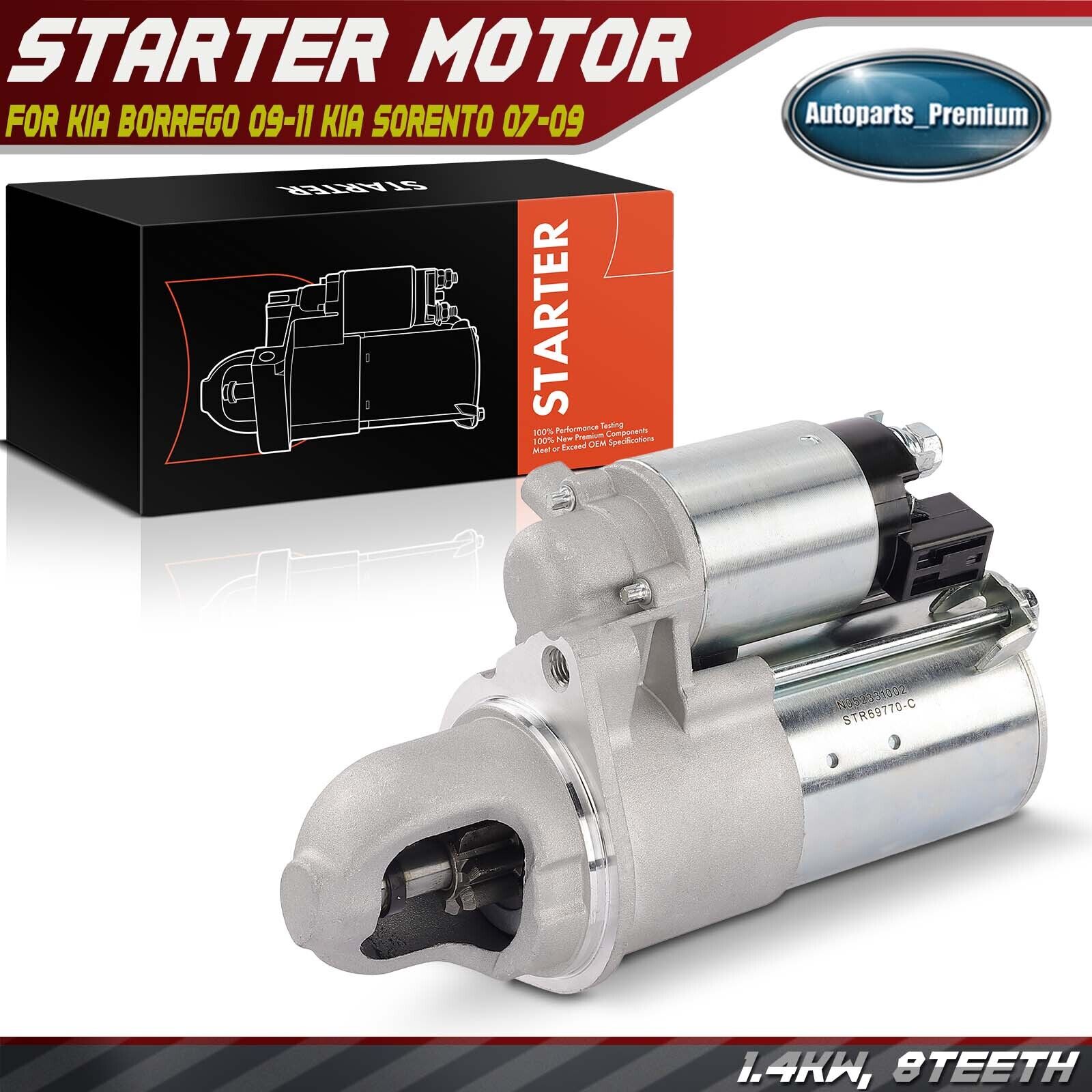 1x Starter Motor for Kia Borrego 2009-2011 Kia Sorento 2007-2009 1.4KW 12V CW 8T