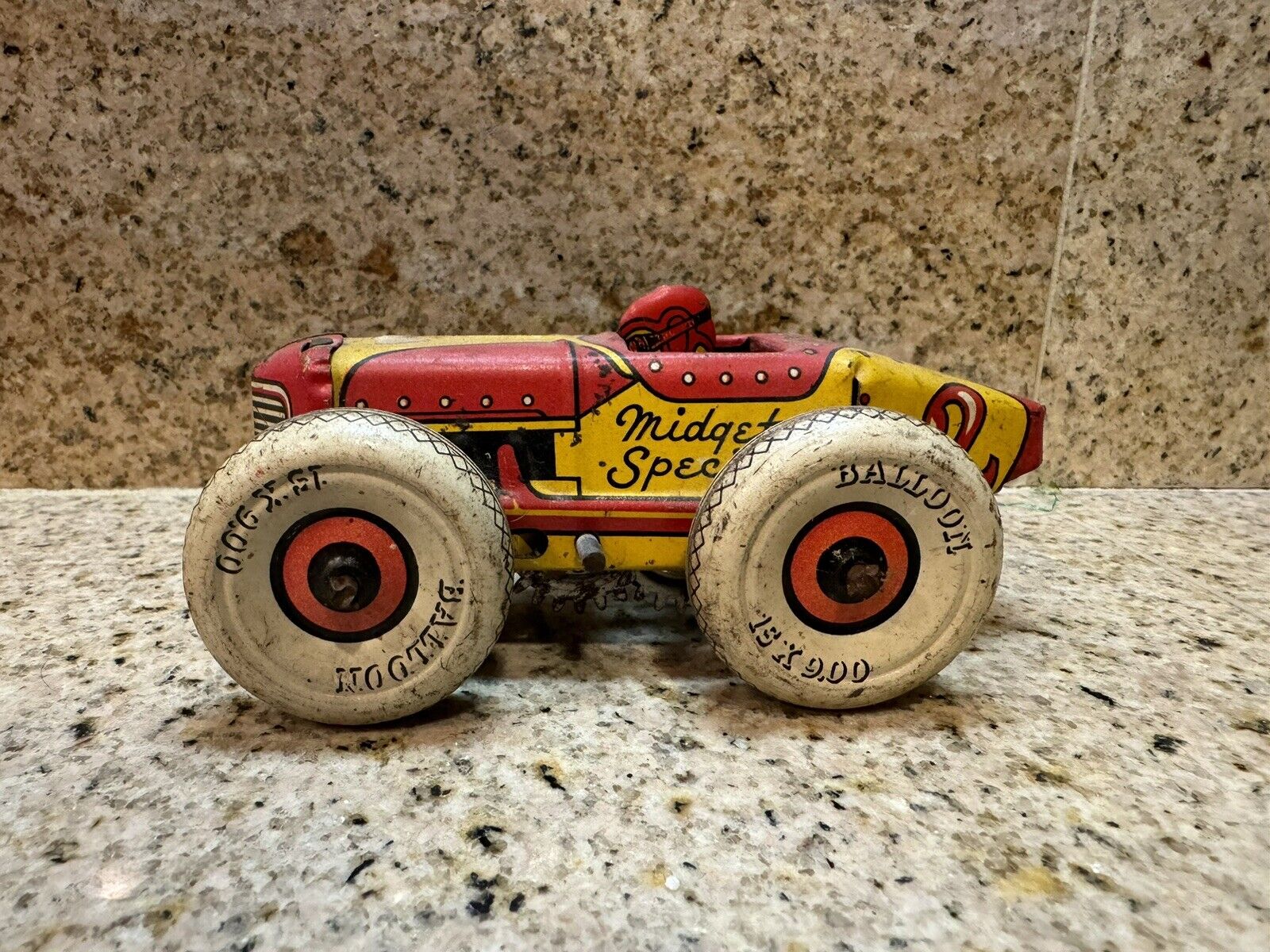 Stunning Vintage Marx Midget Special Tin Wind Up Lithograph Toy 1940’s