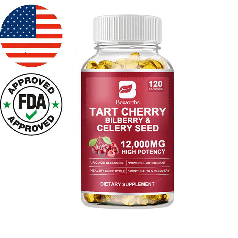 Organic Tart Cherry Extract 120 Veggie Caps 12000mg Antioxidant Sleep Support