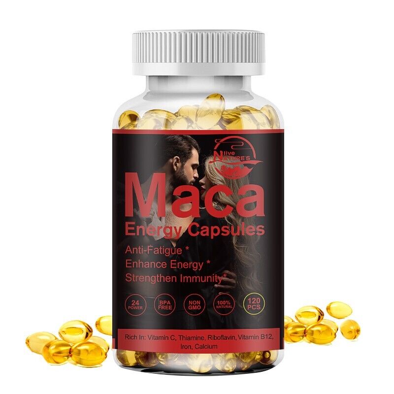 Maca Root Capsules Peruvian Maca Extract for Men Vitamins Capsules 120 Pills US