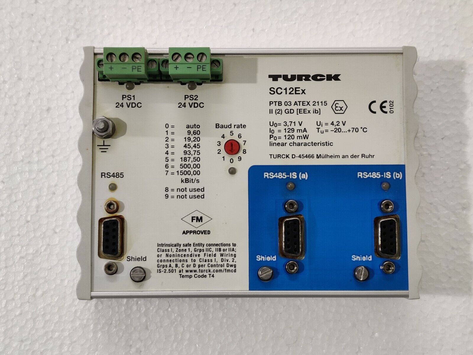 Turck SC12Ex Modular I/O PTB 03 ATEX 2115