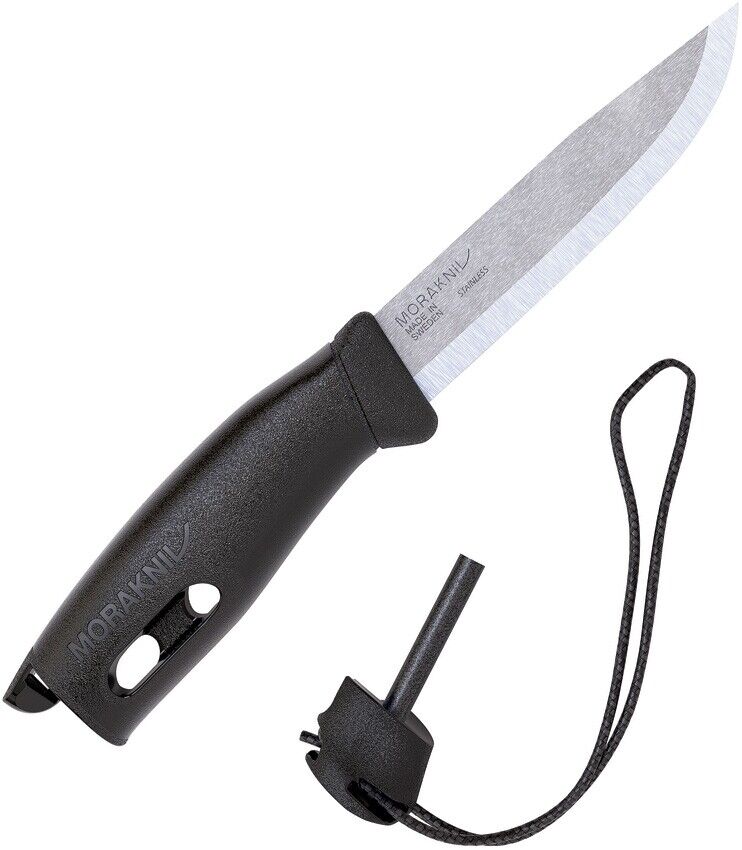 Mora Companion Spark Fixed Blade Knife Black Rubber Handle Plain Edge 13567