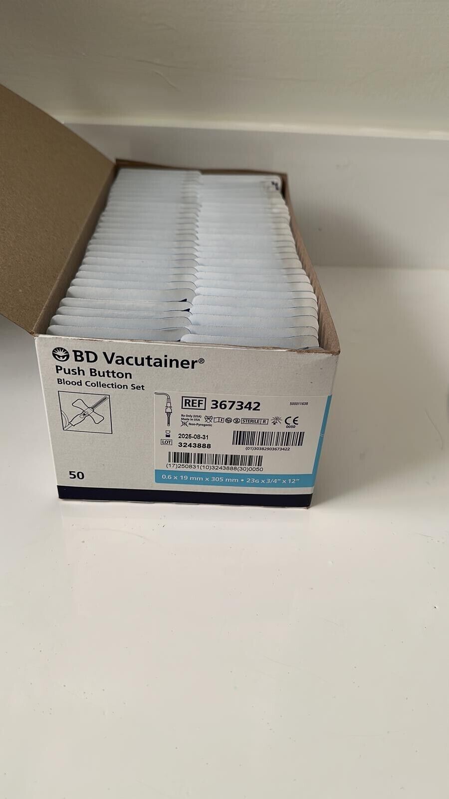 23 Gauge 3/4 Vacutainer Blood Collection Set_Box/50 Expiration 2025