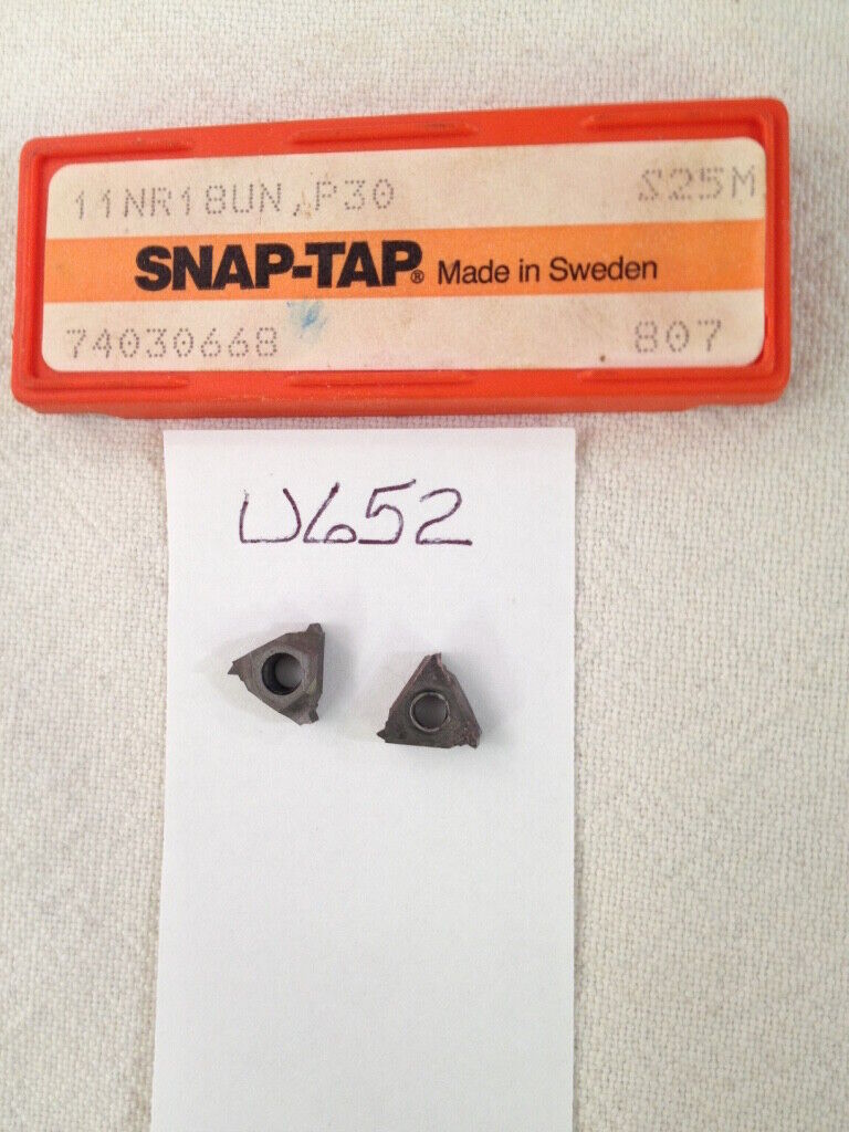 9 NEW SNAP-TAP 11NR 18UN THREADING CARBIDE INSERTS GR: S25M FACTORY PACK (U652)