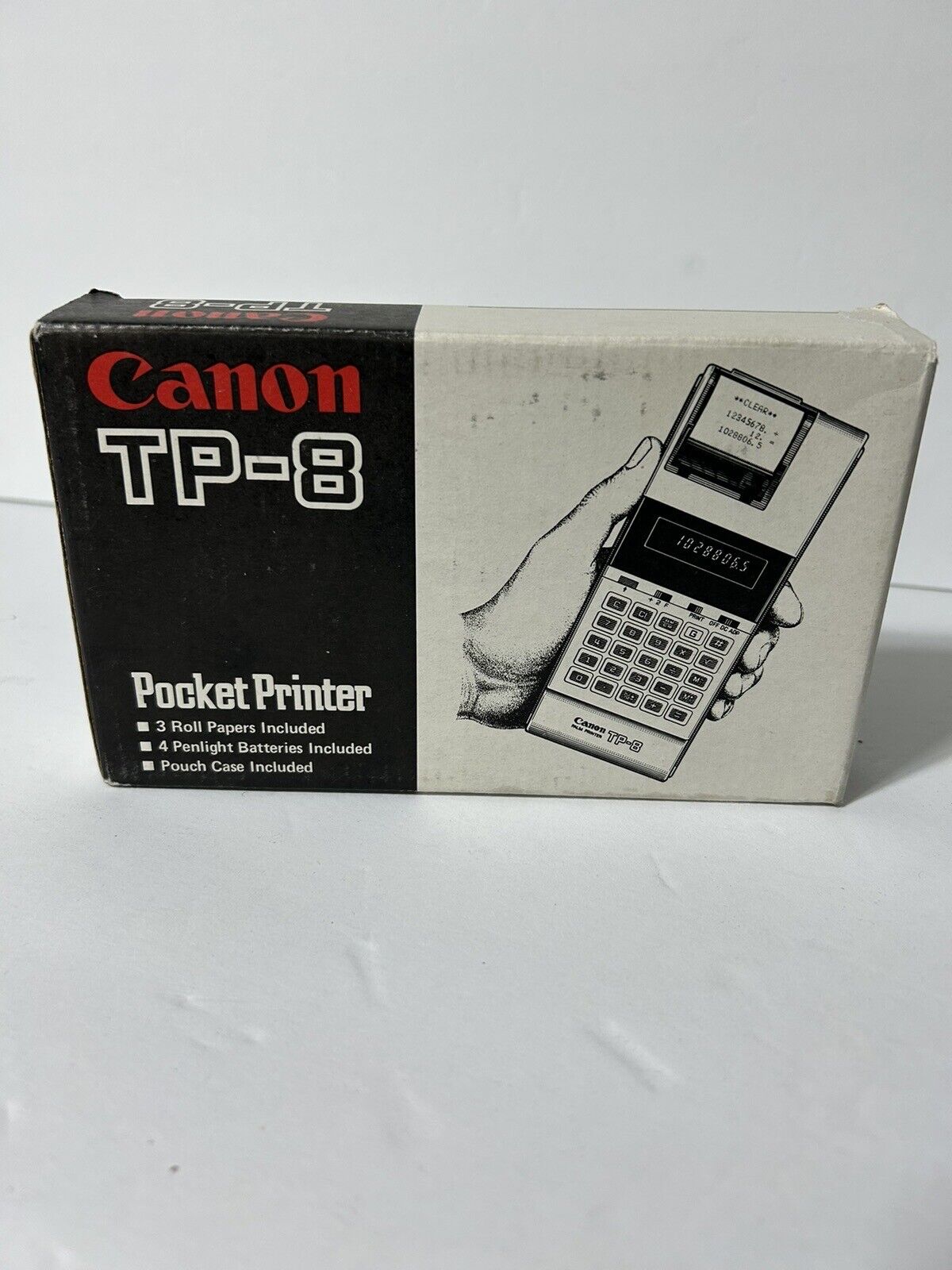 Vintage Canon TP-8 Pocket Printer & Calculator with Original Box, Manual & Case