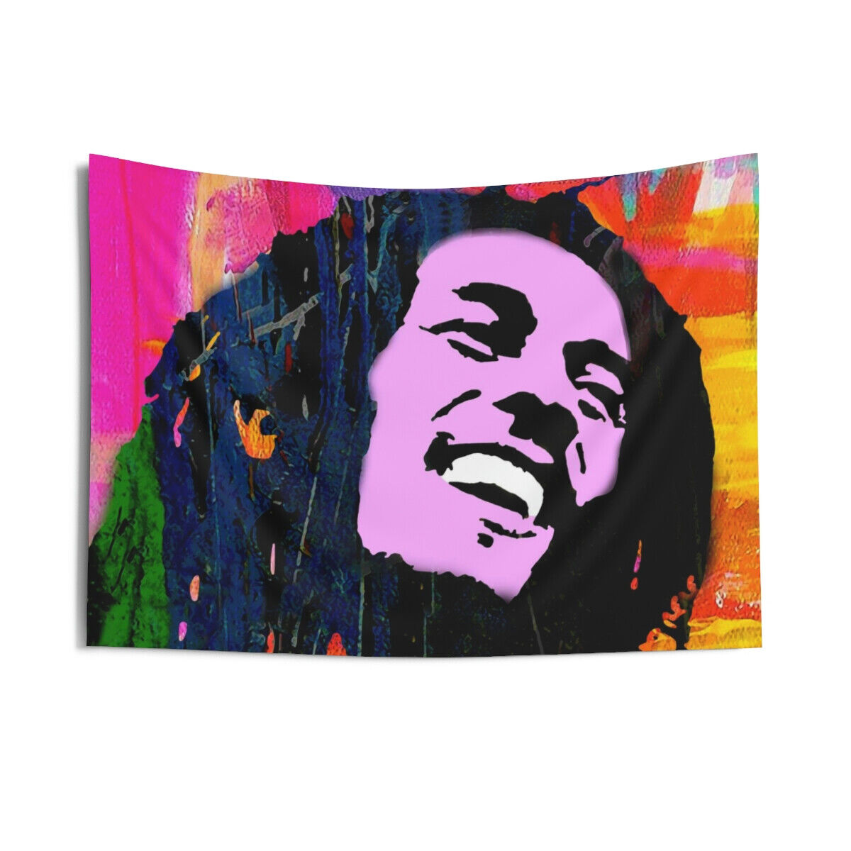 Bob Marley Graffiti Indoor Wall Tapestries by Stephen Chambers