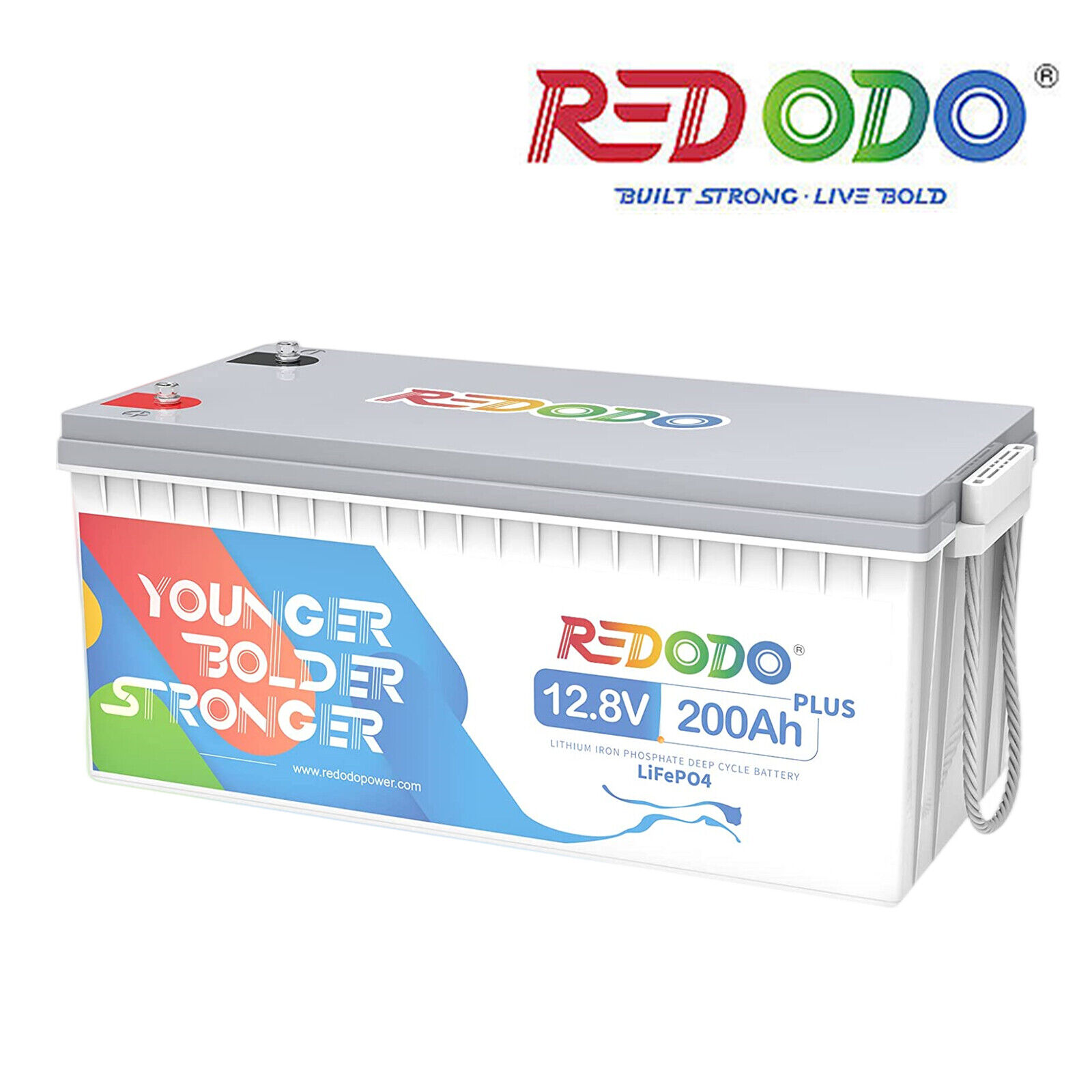 Redodo 12V 200Ah PLUS LiFePO4 Lithium Battery 200A BMS Max 200A Current 2560Wh