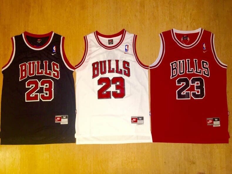 MJ Chicago Bulls 23 Michael Jordan White/Red/Black Men\'s Jersey