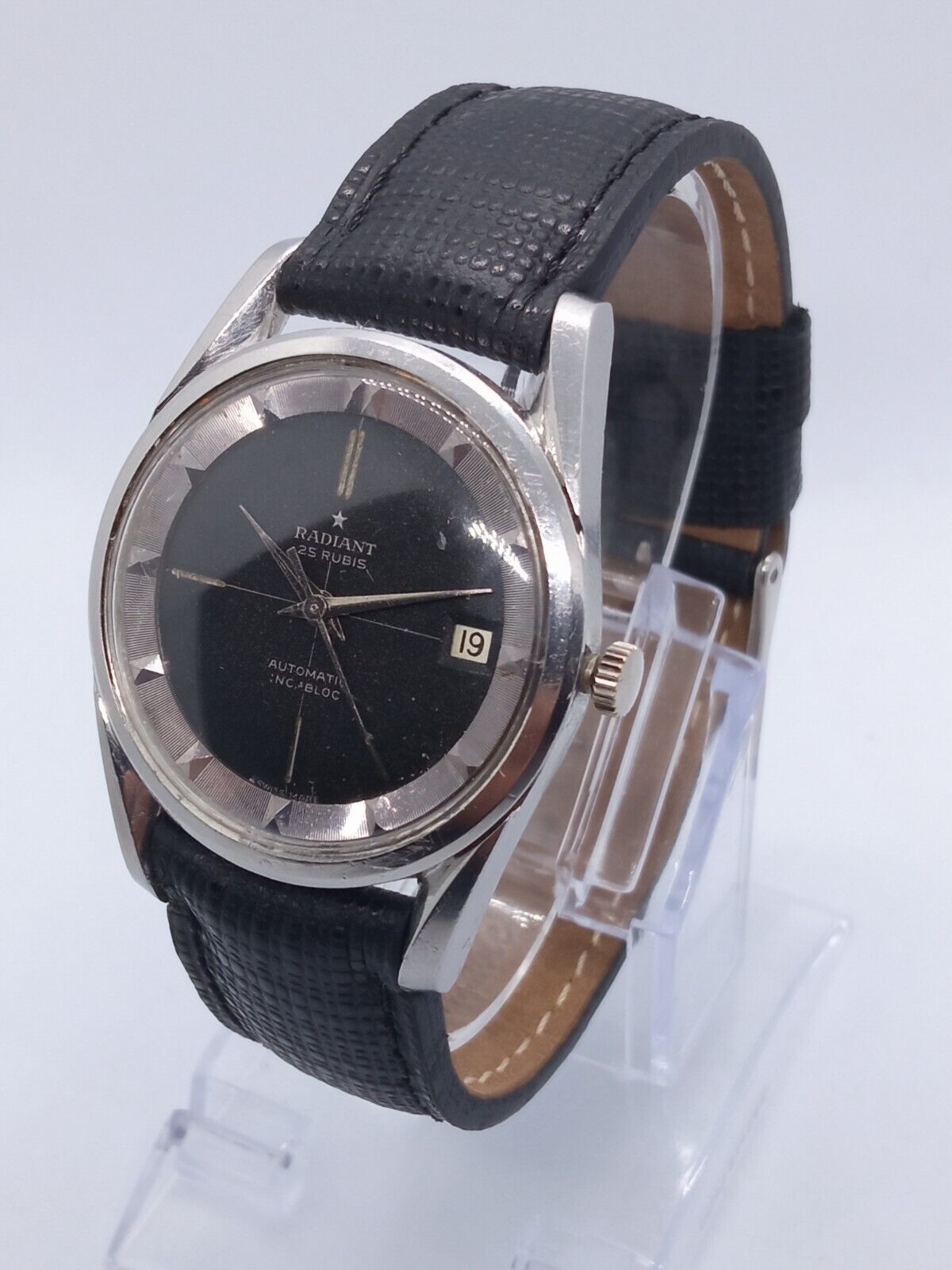 VINTAGE RADIANT UNIVERSAL POLEROUTER STYLE XL WATCH AUTOMATIC STAINLESS STEEL