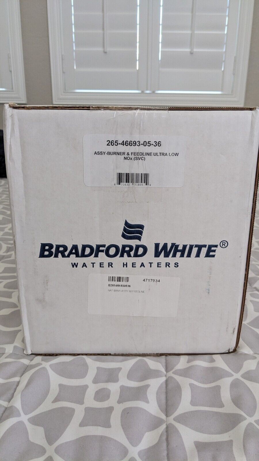BRADFORD WHITE 265-46693-05-36 ULTRA LOW NOX BURNER ASSEMBLY & Feedline NEW