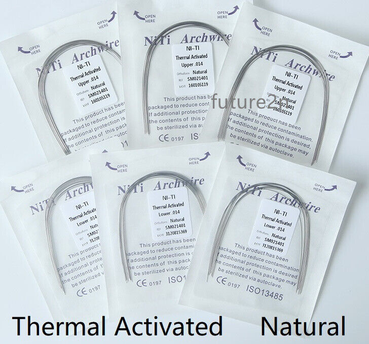 Dental Ortho Niti Thermal Activated Round Rectangular Arch Wire Natural Form