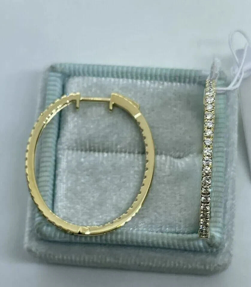 1.50Ct Round Cut Lab Created Diamond Huggie Hoop Earrings 14K Yellow Gold Finish