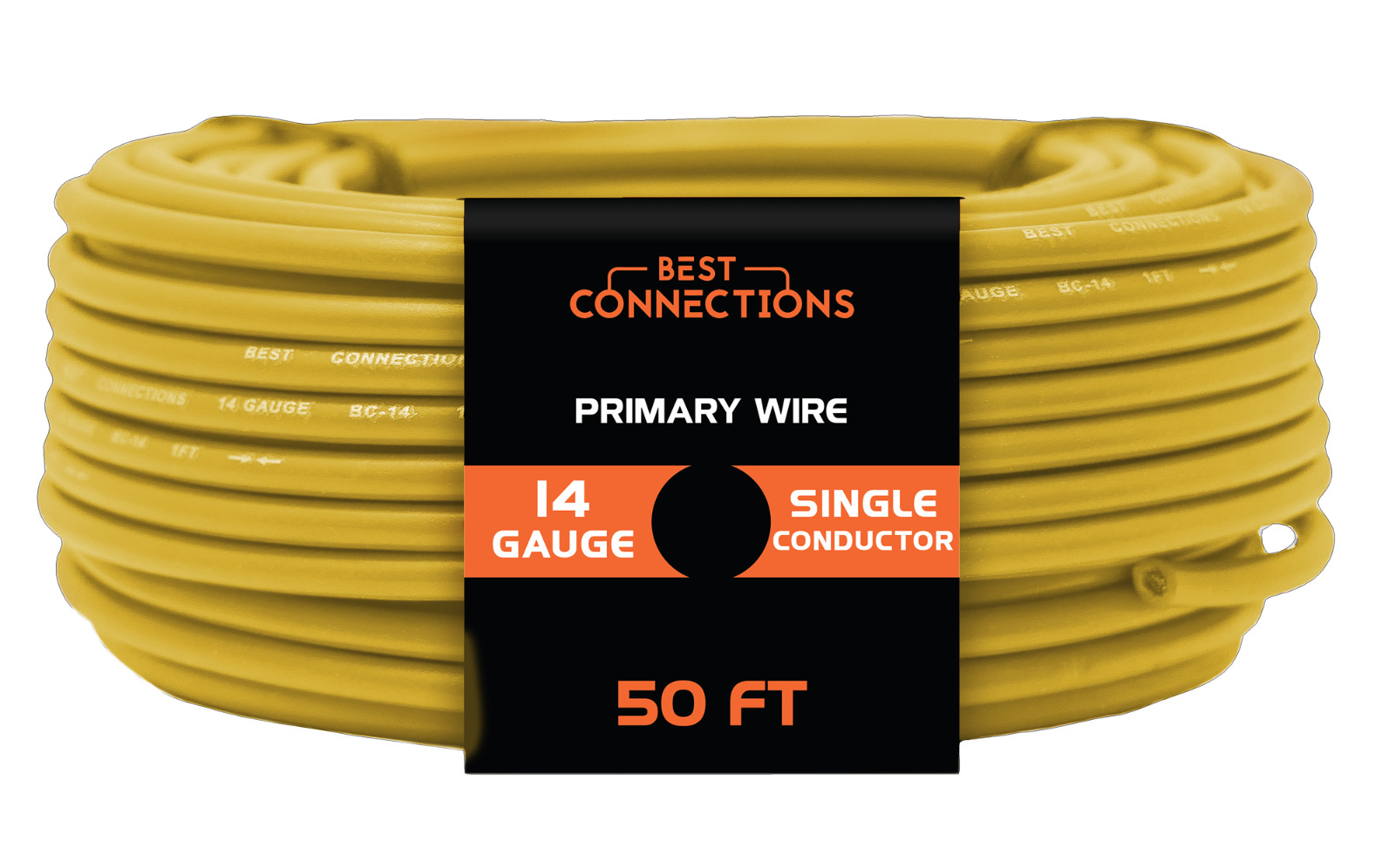 14 Gauge Car Audio Primary Wire (50ft–Yellow)– Remote, Power/Ground Electrical