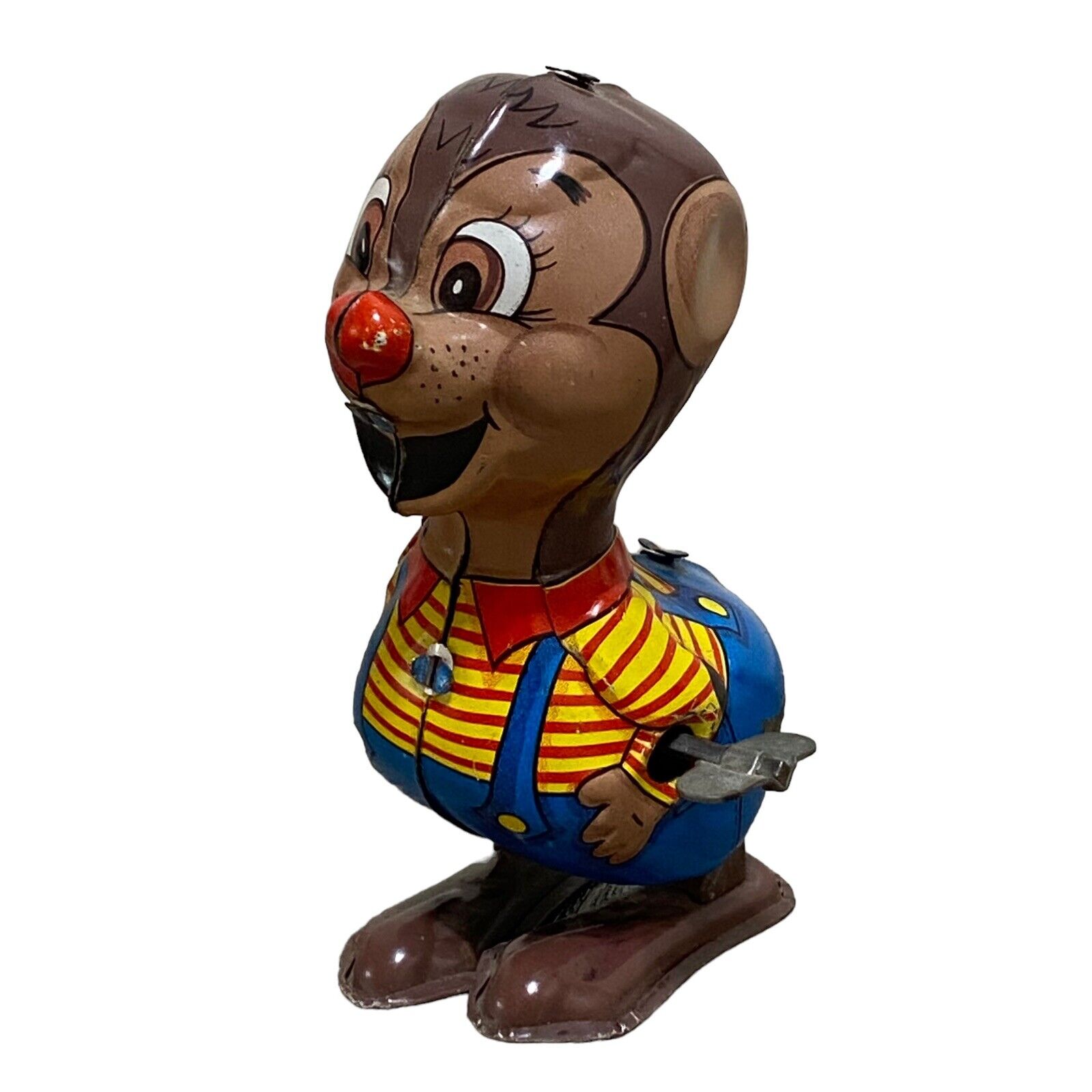 Vintage Marx Tin Lithograph Chipmunk Striped Shirt Wind Up Toy