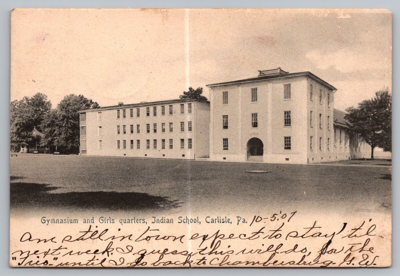 Gymnasium and Girls Quarters Indian School Carlisle Pennsylvania PA Postcard