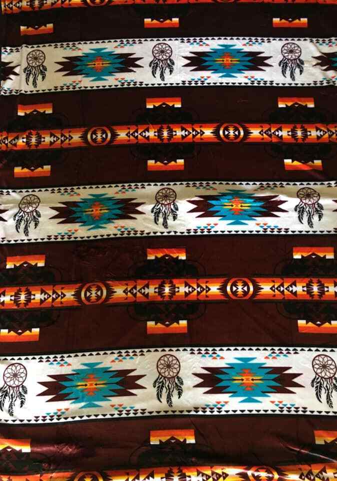 Southwest Native American Design Super Soft Plush Reversible Blanket