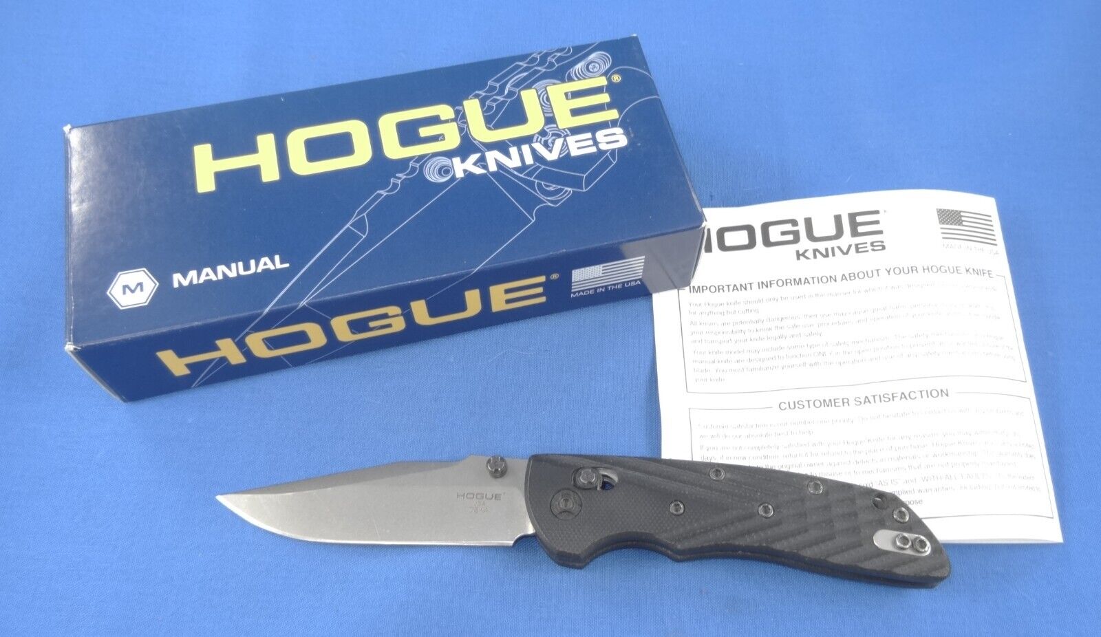 Hogue Deka Knife Tumbled Finish CPM 20CV Clip Point Black G-10 ABLE Lock 24279