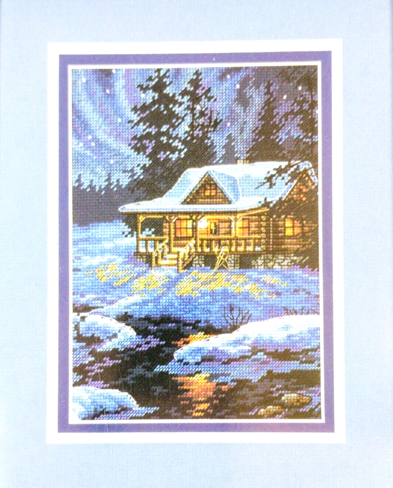 Moonlit Cabin Cross Stitch Kit Gold Collection Petite Dimensions New in Package