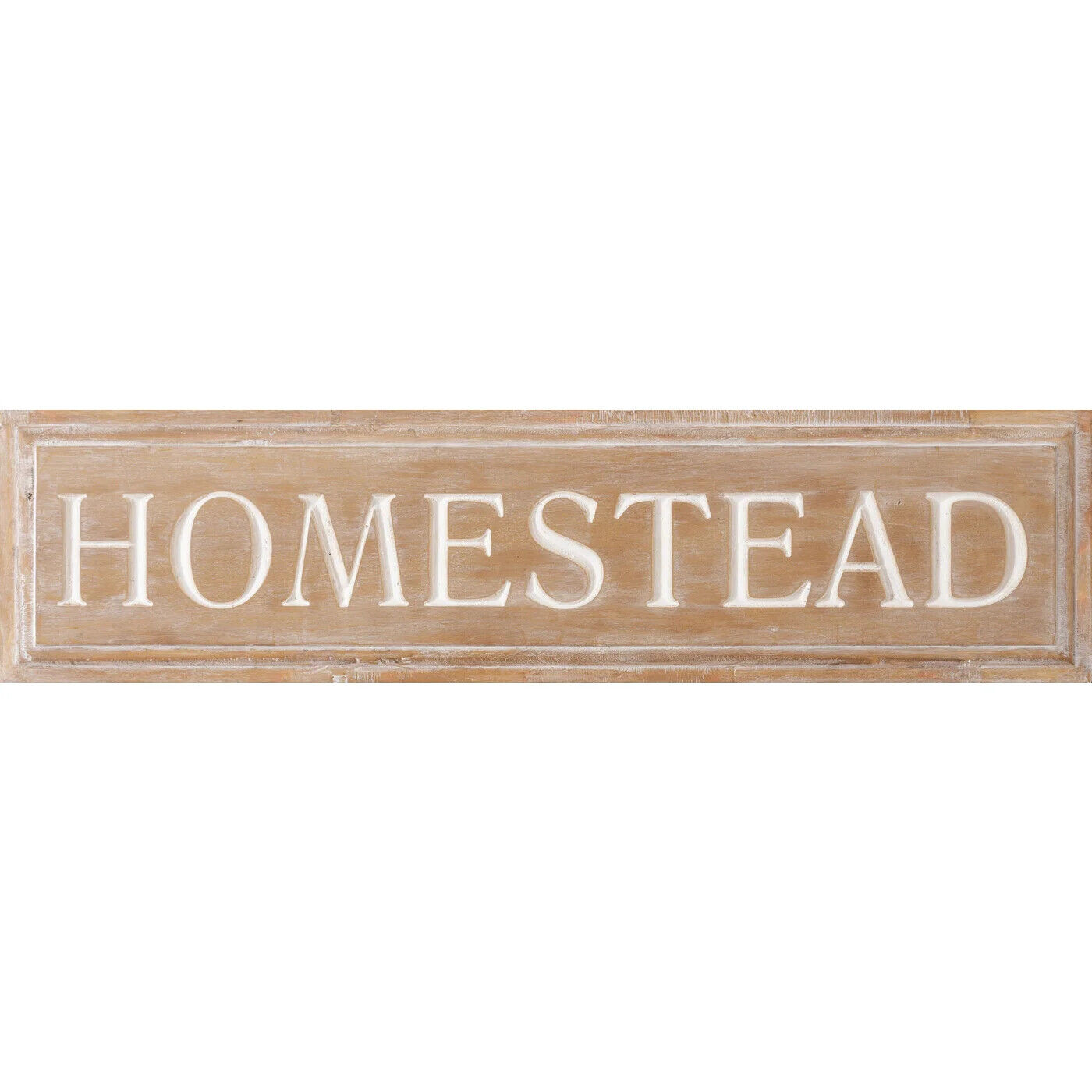 New Cottage Farmhouse Whitewashed Tan HOMESTEAD SIGN Large Wall Hanging 40\