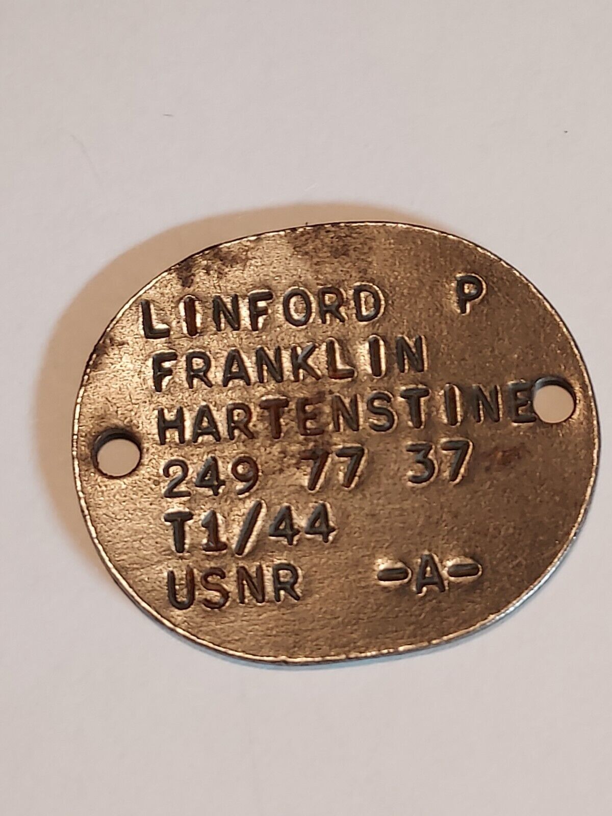 WWII 1944 USNR DOGTAG  - Owner identified -  in USA