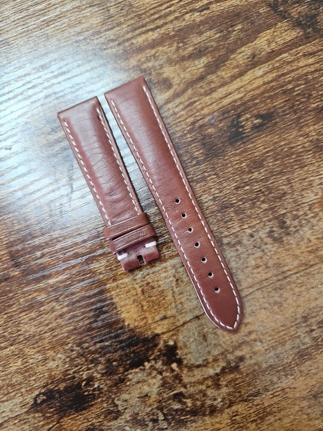 Authentic OMEGA Watch 19/16mm OEM Brown Leather Strap Vintage