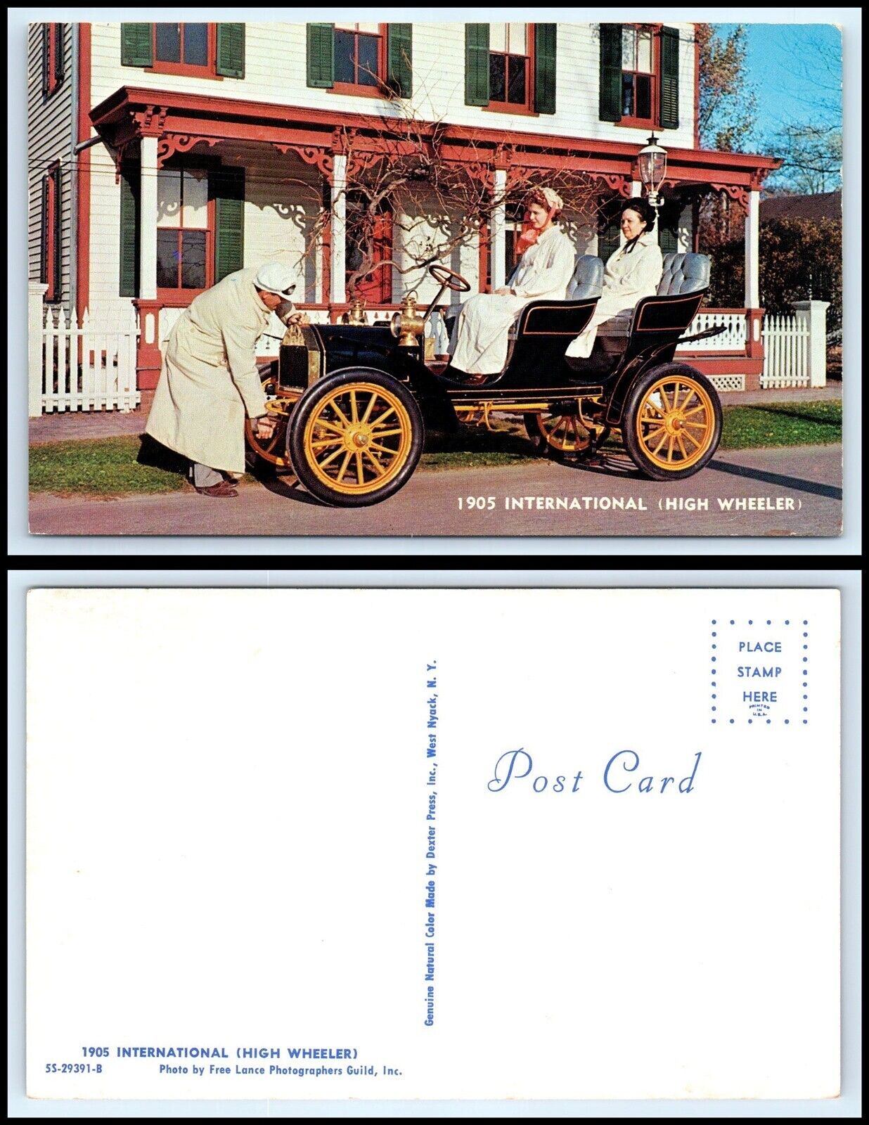 Vintage Automobile / Car 1905 International (High Wheeler) Postcard -N24
