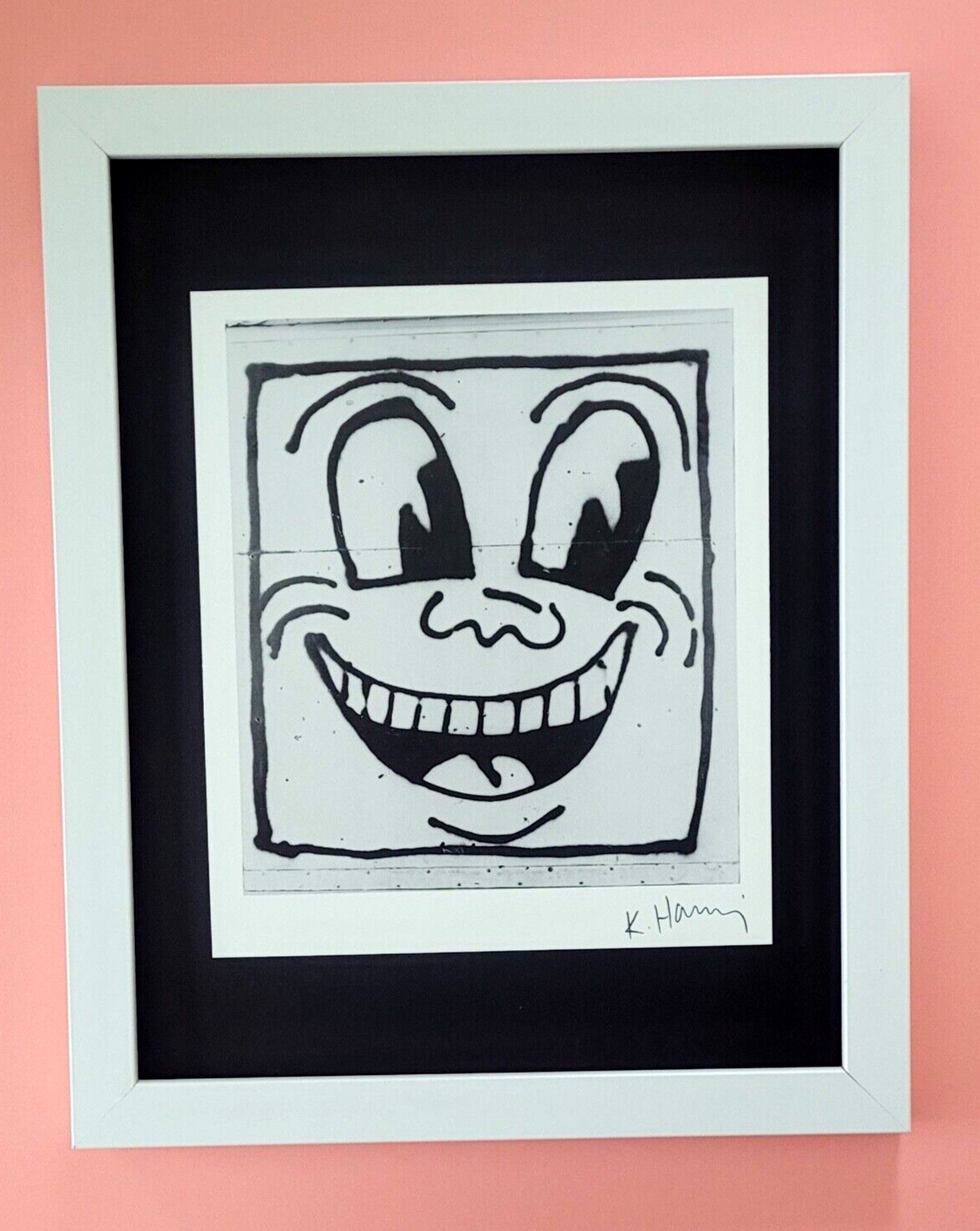 KEITH HARING + VINTAGE 1989 PRINT SIGNED MOUNTED AND FRAMED + BUY IT NOW