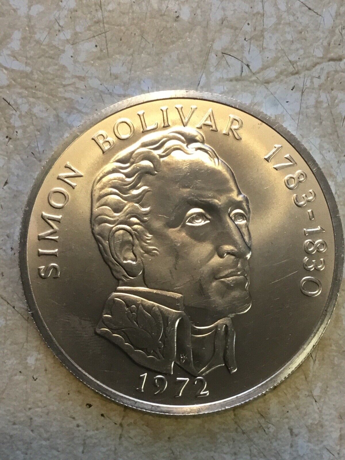 GAINT SIZE 1972 Panama 20 Balboas Simon Bolivar Proof Silver Commemorative Coin